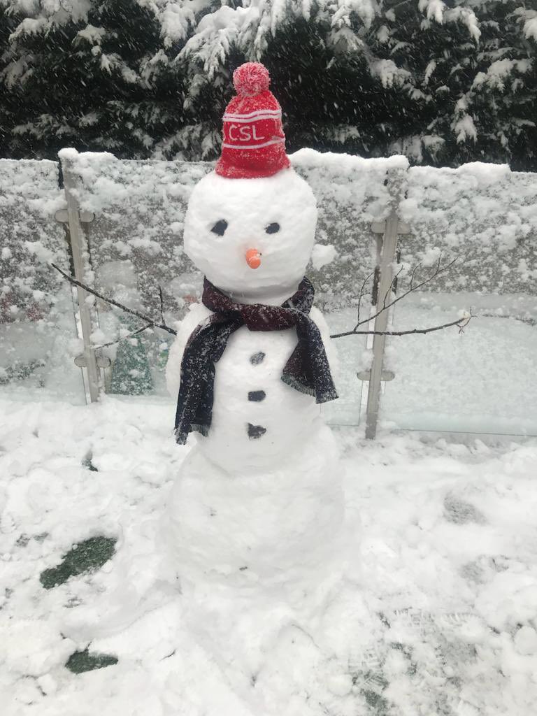 CSLGroupLtd's tweet image. Our CSL hats proved very useful this weekend ⛄️ here’s a great snap of @classaalarms’s creation keeping warm during the snowfall 🌨