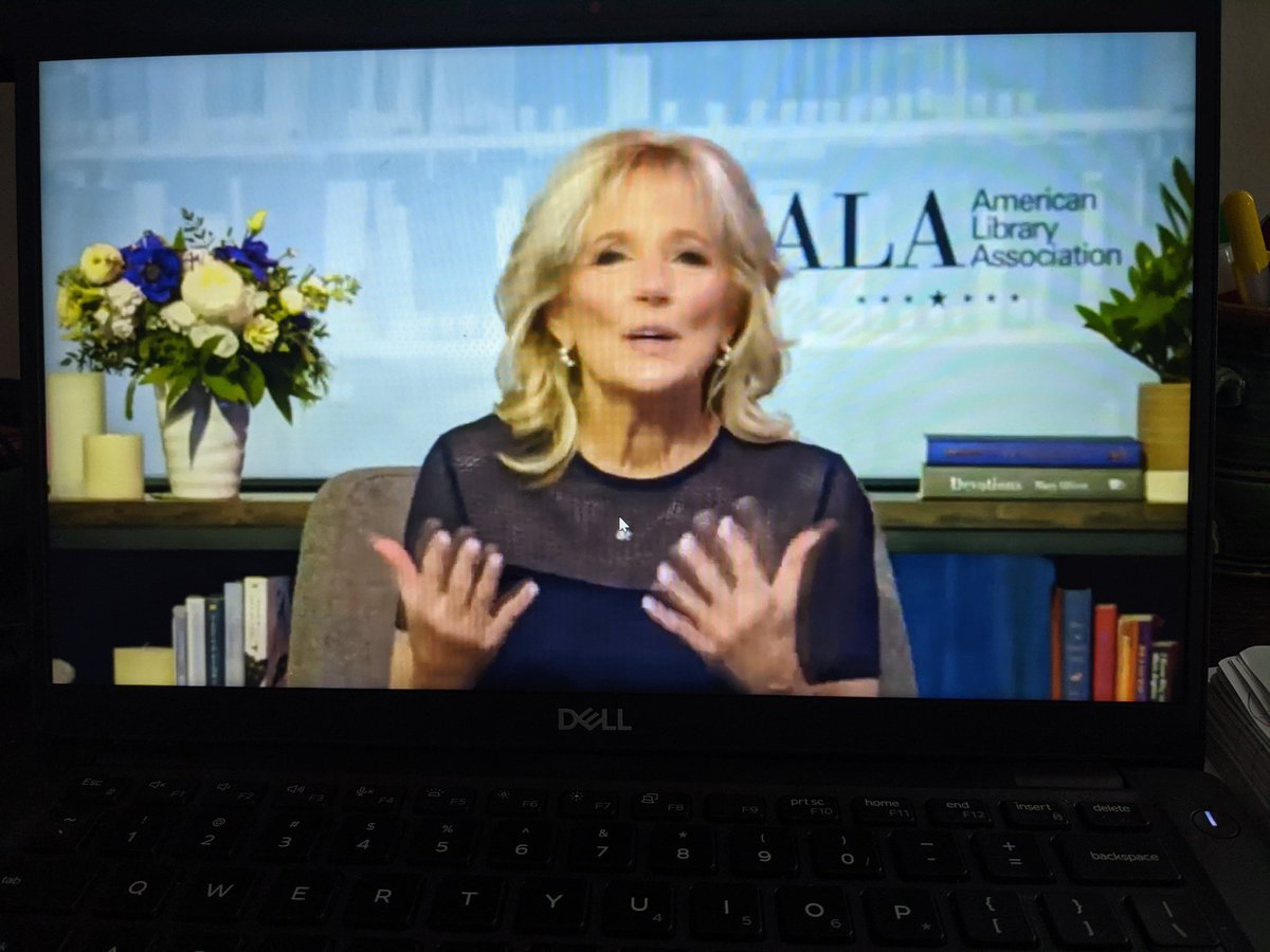 .<a href="/DrBiden/">Dr. Jill Biden</a> speaking to librarians at #ALAMW21 "Thank you for building and sustaining communities". 
We are so lucky to have you as our #FLOTUS !
#libraries #educationmatters