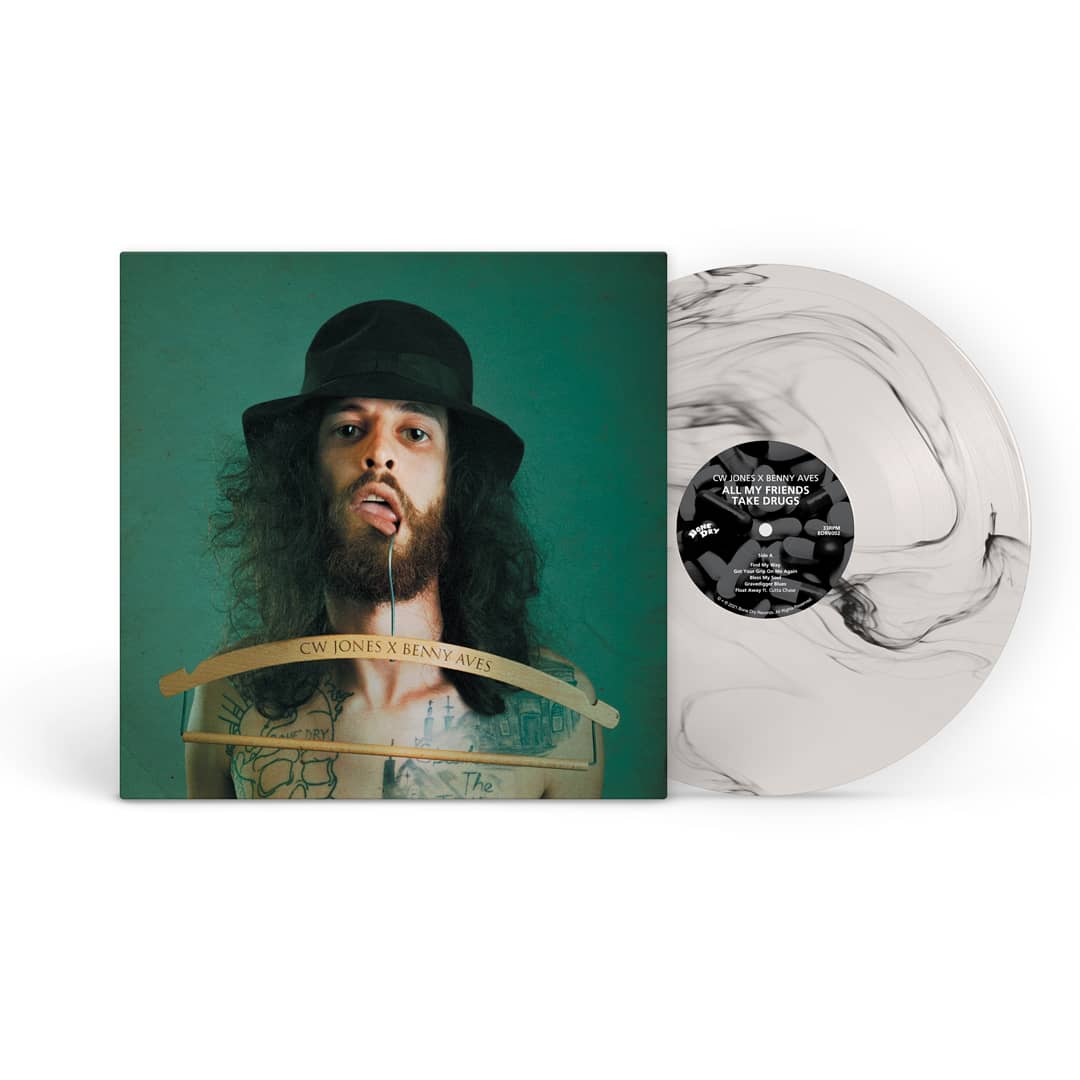 BeeGraphicsUK's tweet photo. Print layout, back cover and label design for @cwjonesbonedry x Benny Aves new album 'All My Friends Take Drugs' coming soon on Bone Dry Records. Swipe left to see details the oversized fake prescription I created for the back cover 

#beegraphics #graphicdesign #albumart #vinyl https://t.co/6DKNnrWCMV
