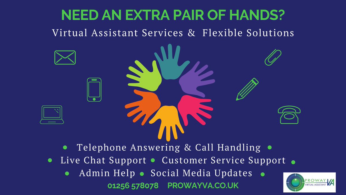ProwayVA's tweet photo. Struggling to get everything finished in time?  Gain another pair of hands with our flexible #VirtualAssistant Services.  See how your business could benefit!  
#ExecutiveAssistant #business #PA #telephoneansweringservices #livechat #CustomerService #smallbiz #callhandling #admin https://t.co/edeMrOU7Pq