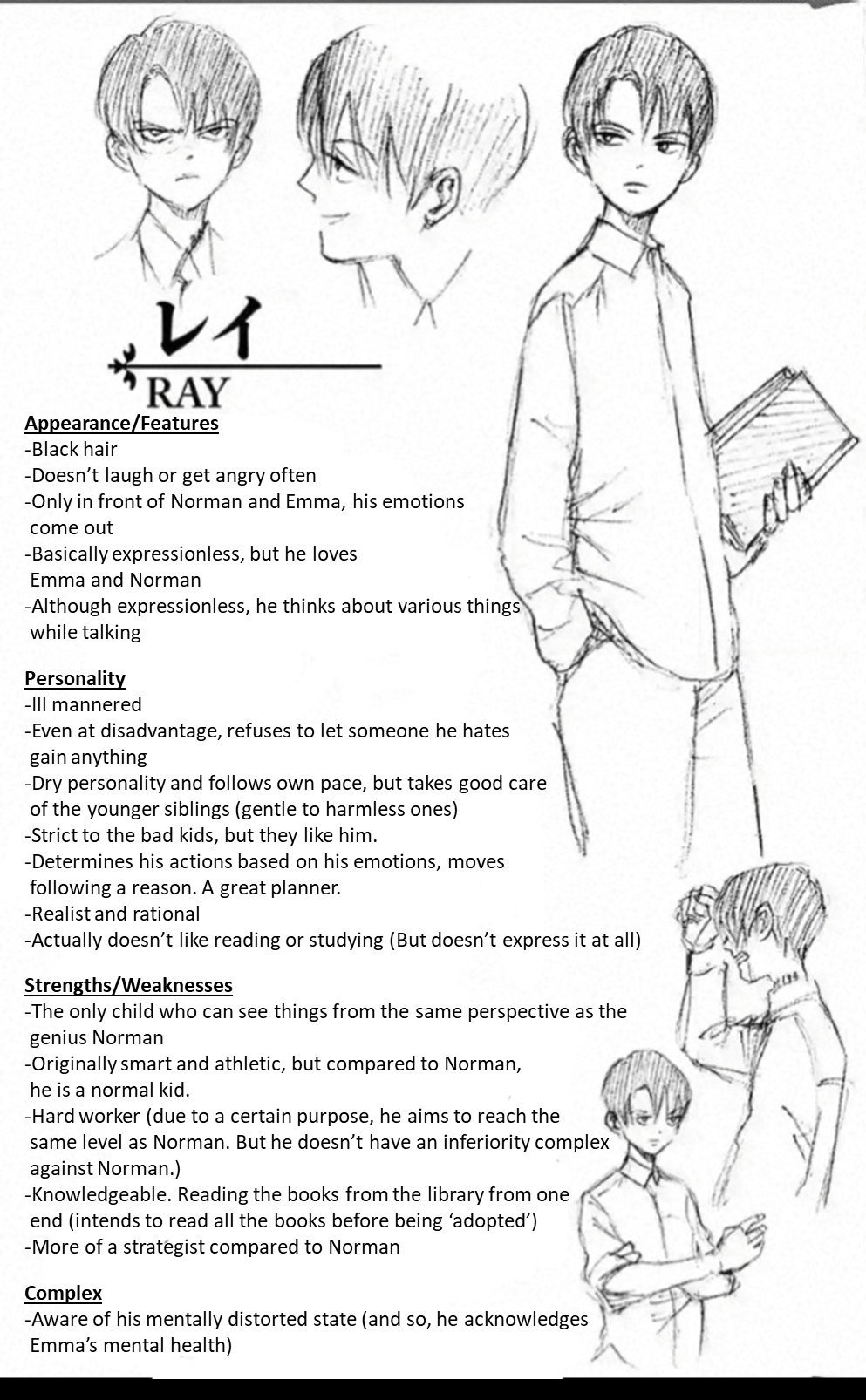 The Promised Neverland on X: The Promised Neverland Fanbook: Character  profiles and design sheets  / X