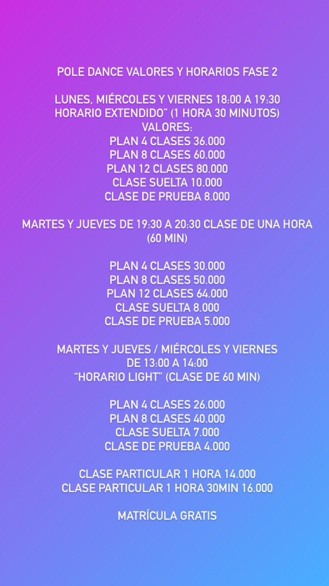 Pole_DanceClass's tweet photo. Clases de #PilatesReformer y #PoleSport valores y horarios #espaciowellness Seminario 8 #providencia https://t.co/H6nPuB4kOB