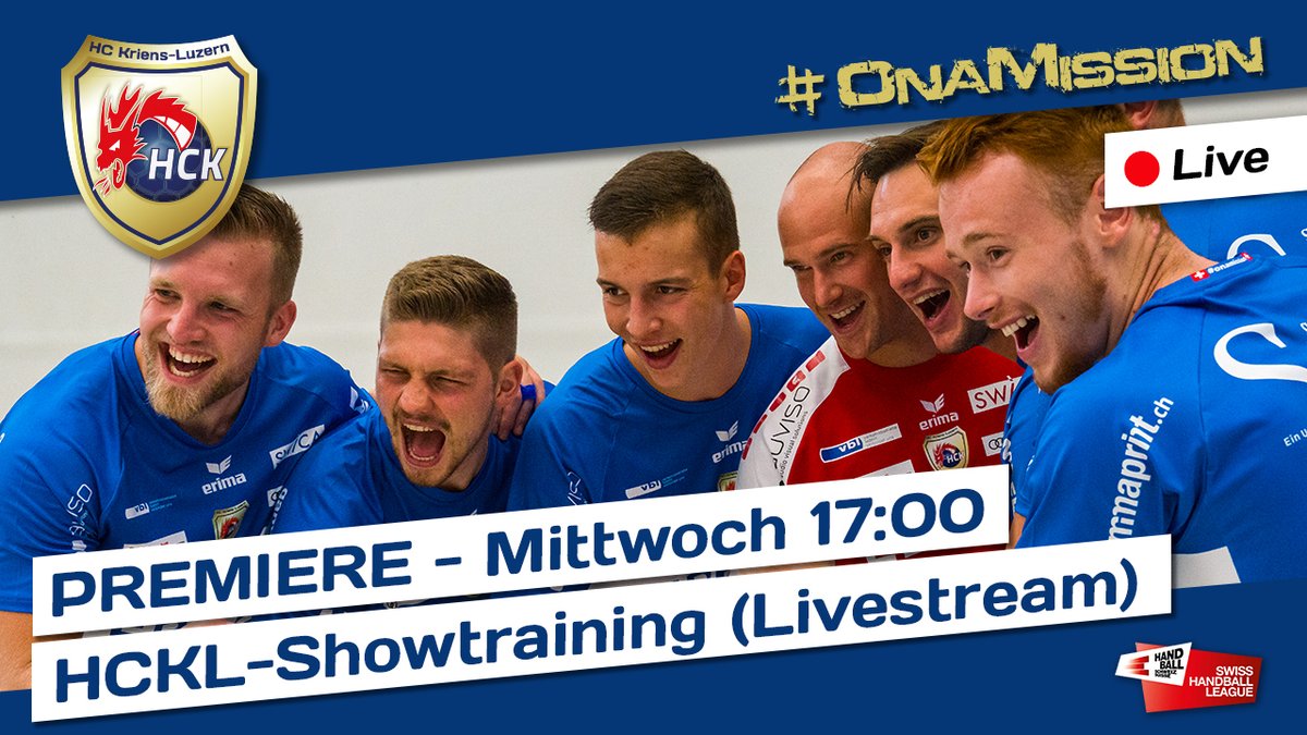HCKRIENS's tweet photo. LIVESTREAM | Premiere am Mittwoch (17:00) im Dragon TV des HC Kriens-Luzern - das Showtraining von Goran Perkovac mit der 1. Mannschaft wird live gestreamt und kommentiert (mit Chat) >
https://t.co/AZkqM1XHja
#onamission #hckriensluzern #hckl #showtraining #livestream https://t.co/M3GDXjRkRm