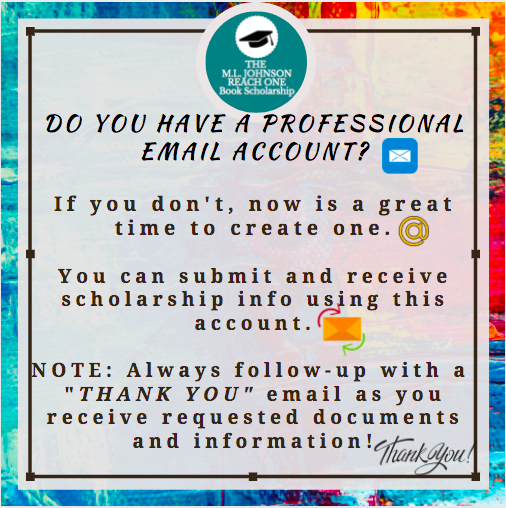 ReachOnebooksc1's tweet photo. #NCAT #NCAT25 #BSU25 🌟➡️Class of 2021 High School Seniors, have you thought about creating a professional email account? ✅It's a great way to receive/send scholarship info, internship info and future job documents!🌟@pgcps @GCSchoolsNC #Classof2021 #scholarships #internships https://t.co/d0oJetygIO