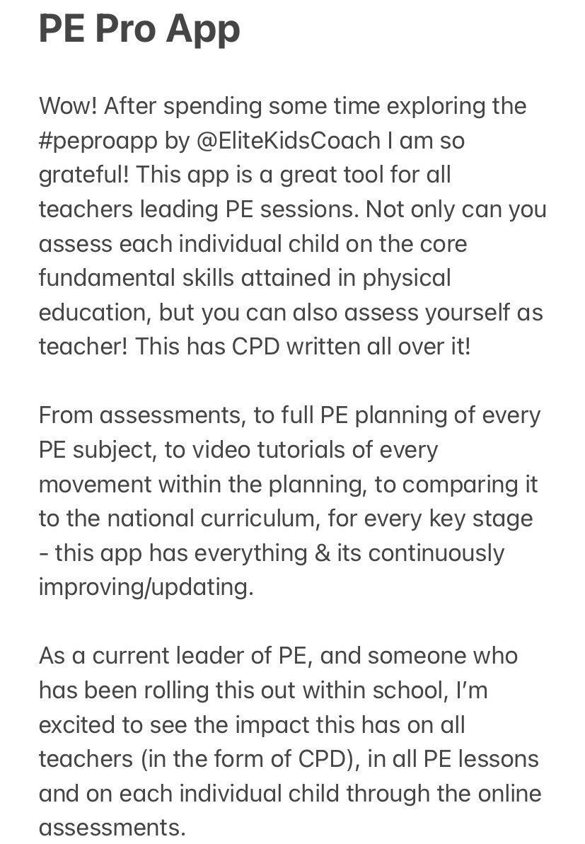 Checkout <a href="/EliteKidsCoach/">Elite Kids Coaching</a> to find out more information regarding the PE Pro App. A great tool for all teachers leading PE! #physicaleducationcpd #workingtogether #inspiringthenextgeneration <a href="/DeltaTrust_Org/">𝗗𝗲𝗹𝘁𝗮 𝗔𝗰𝗮𝗱𝗲𝗺𝗶𝗲𝘀 𝗧𝗿𝘂𝘀𝘁</a> <a href="/EnglandLaneMain/">England Lane Primary Academy</a> <a href="/SimpsonsLane/">Delta Simpson’s Lane</a>
