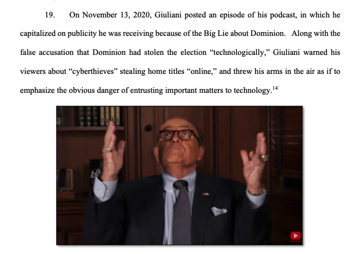 The Dominion / Rudy lawsuit is incredible