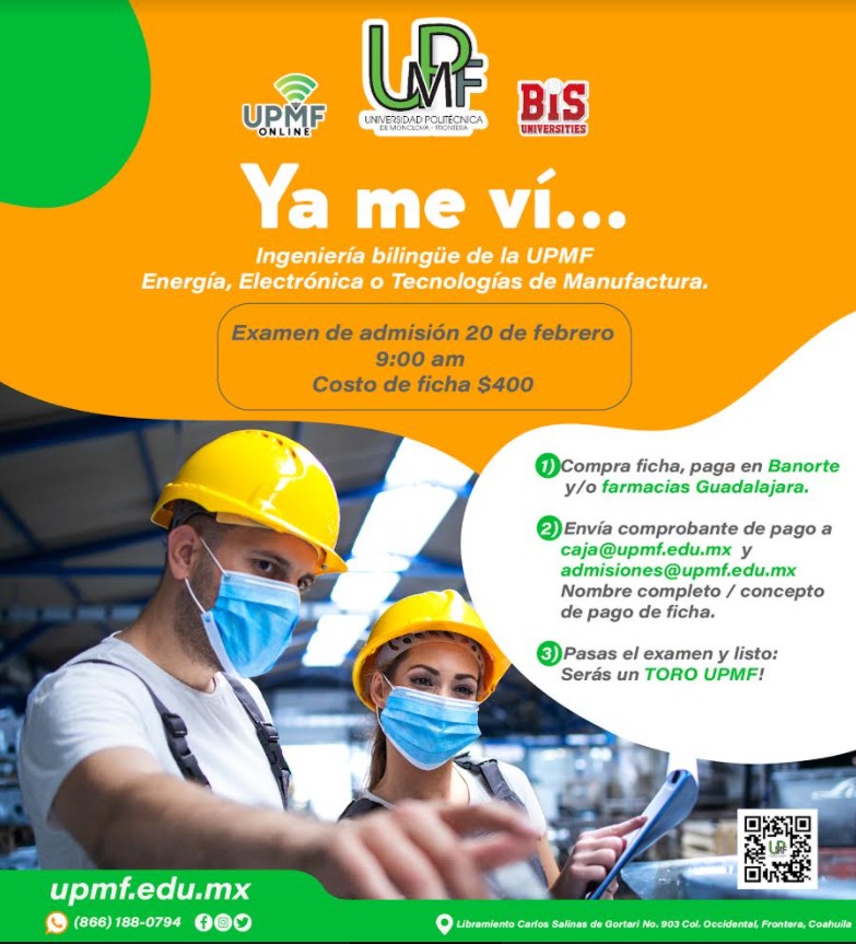 UPMFBIS's tweet photo. Se parte de la #UPMF y se un Ingeniero #Bilingüe en 3 años y 8 meses.

🚨Las fichas ya están a la venta.
Examen de Admisión: 20 de Febrero 2021.

#WeAreBulls #Admisiones2021 #BECAS #ProudToBEUPMF https://t.co/a4XvcPFIAY