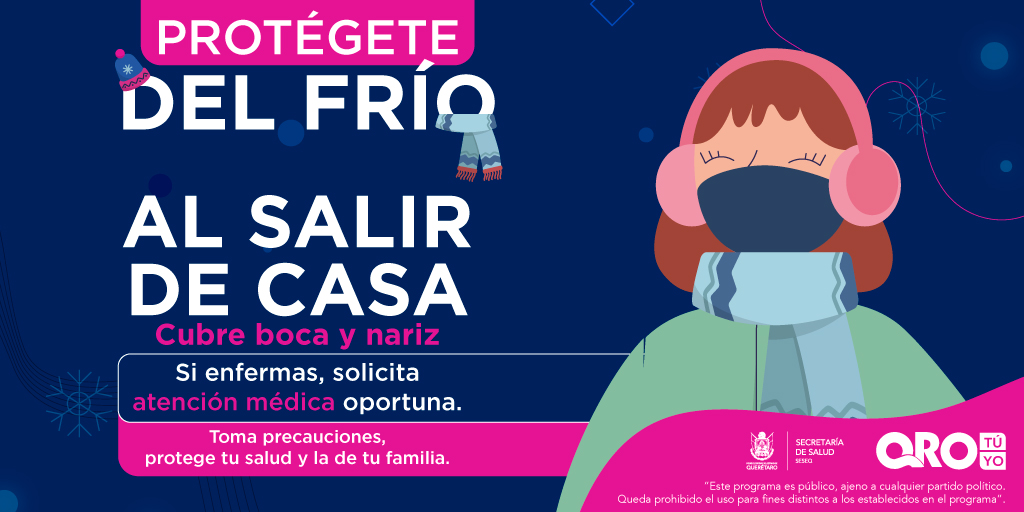 gobqro's tweet photo. Esta temporada de frío, no olvides atender a las recomendaciones para evitar enfermedades respiratorias. Abrígate adecuadamente y no te expongas a cambios bruscos de temperatura. ¡Es por tu salud y la de tu familia! #QroResponsable https://t.co/fpq95R1CDp