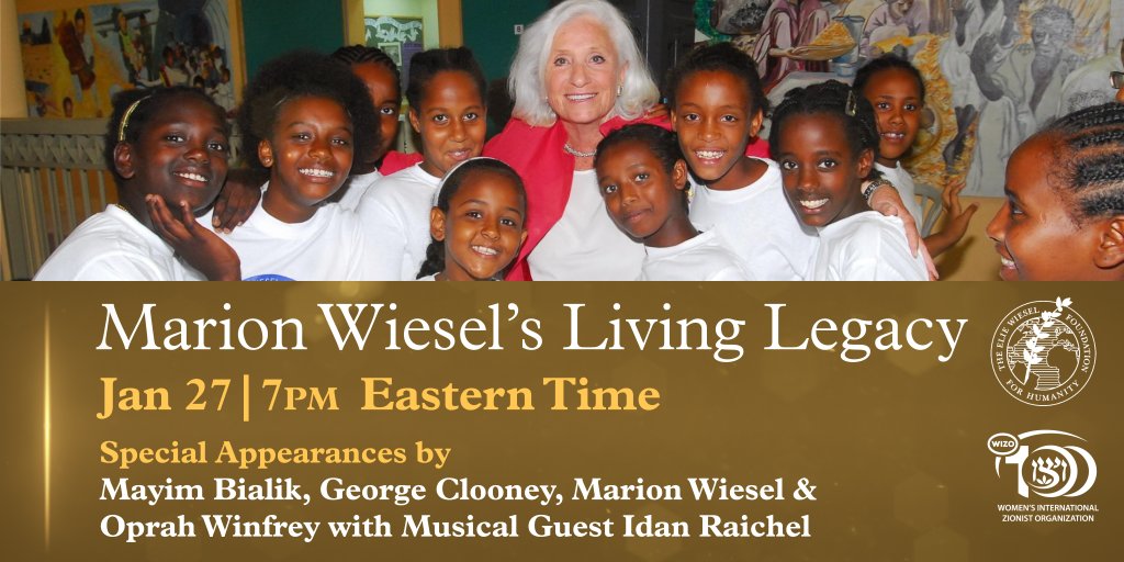 THIS WEDNESDAY: join <a href="/Oprah/">Oprah Winfrey</a>, George Clooney, <a href="/missmayim/">Mayim Bialik</a> and <a href="/idanraichel/">Idan Raichel עידן רייכל</a> as we come together virtually to celebrate Marion Wiesel’s 90th birthday in support of the Beit Tzipora Centers, which educate and empower Ethiopian-Israeli children. Free RSVP: beittzipora.org