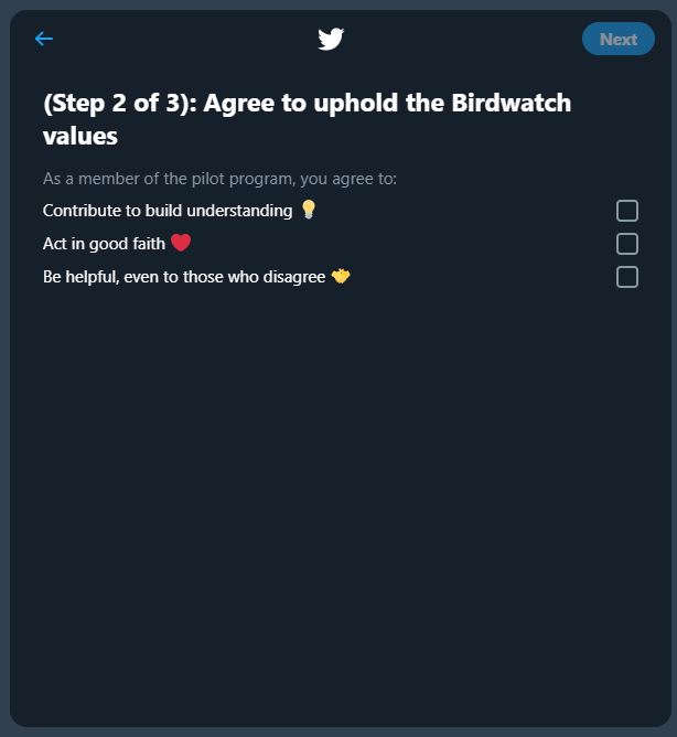 Here's what participants will see when they register for the program:  https://twitter.com/i/flow/join-birdwatch
