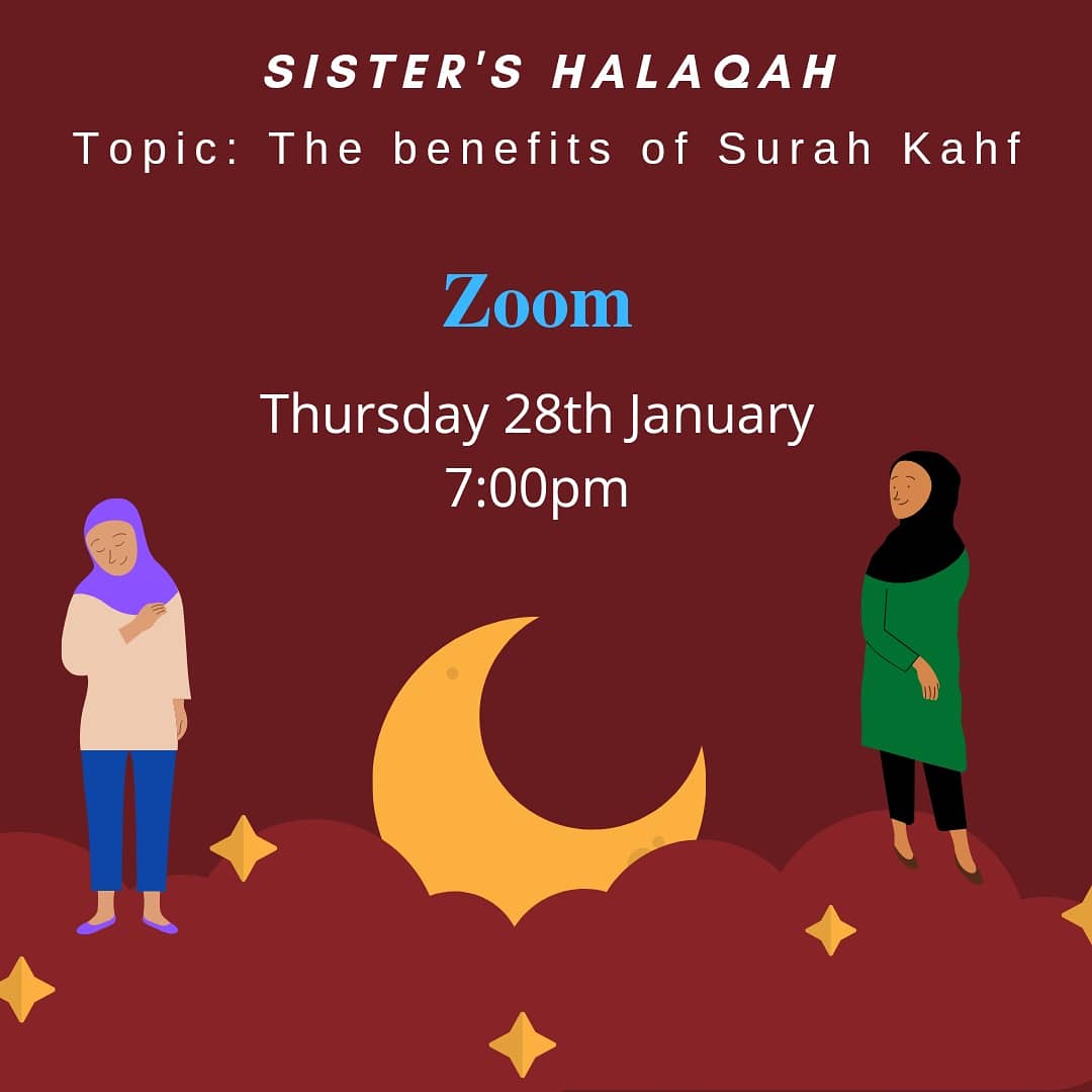 Salam Alaikum everyone, hope you are all well.

We would like to welcome you back with our first Halaqah this year inshallah. Message or email  us for the Zoom link.     (islamic@uccsocieties.ie)

We will let you know more details of the events planned for this semester soon.