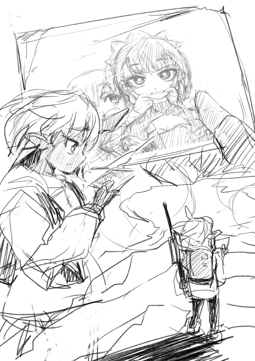 #ピギーワン
#暗く黒く 
ニラメイドママが切なかったのでギャギャっと描いた。
明日の仕事がだいじょばないかもしれない。 