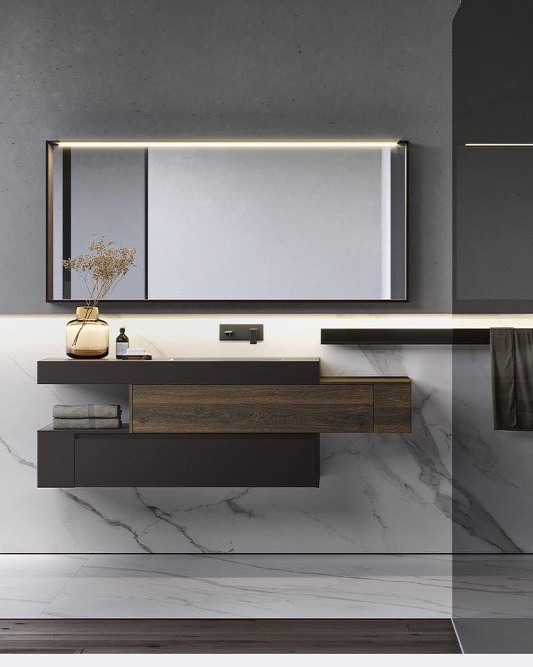 VematiWeb's tweet image. Materiali dall’ispirazione naturale in unione a materiali dalla vocazione innovativa danno vita ad un arredo bagno dall’estetica ricercata e dinamica.
#vemati @_IDEAGROUP_