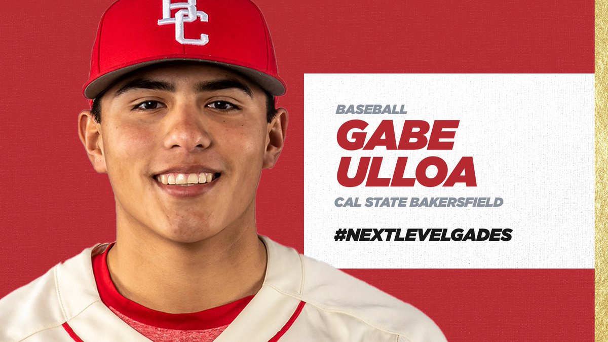 GoGadesGo's tweet photo. Congrats to our newest #NextLevelGades!
⚾️ Gabe Ulloa ➡️ @CSUB_Baseball
#GoGades🔴⚔️ https://t.co/kJSVzqdPkJ