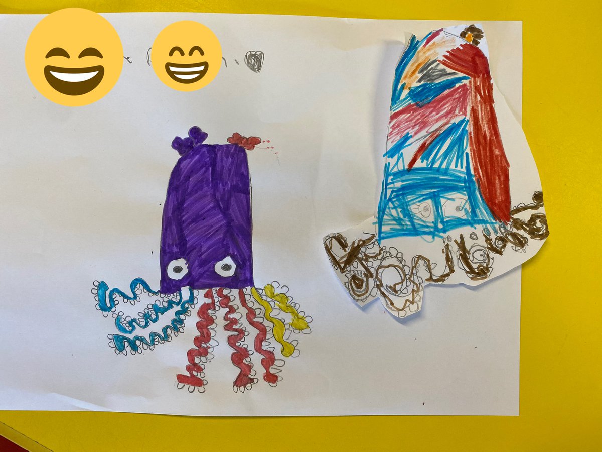 The key worker children in Reception, year 1 and 2 wanted you to see a couple of their drawings they have been doing recently! I cannot believe I have 4-7 year olds sat silently for half and hour glued to your videos and coming out with these drawings!! <a href="/RobBiddulph/">Rob Biddulph</a> #DrawWithRob