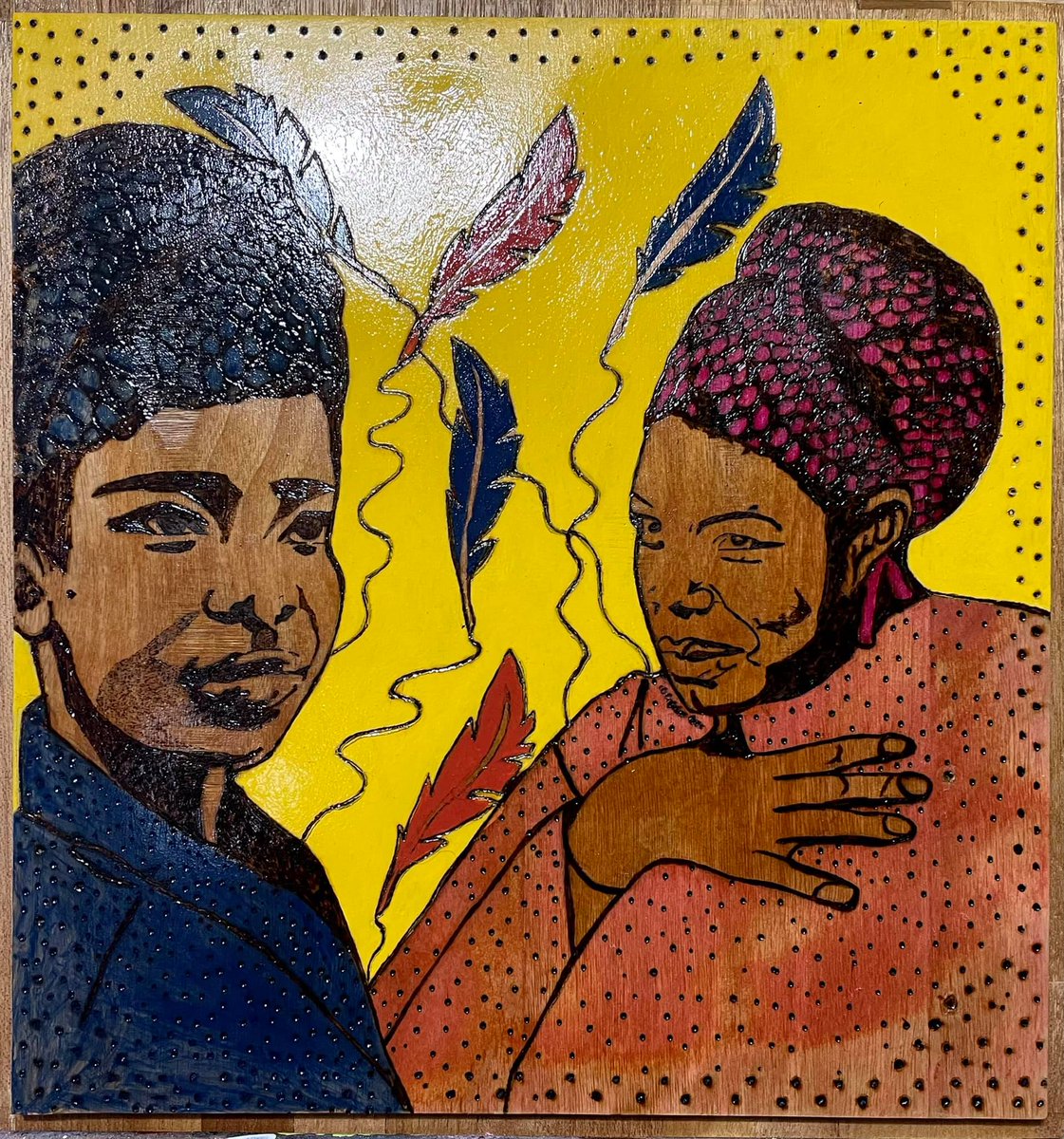 JFeltenGreen's tweet photo. #AmandaGorman #MayaAngelou #poetlaureate #artistsontwitter https://t.co/RZZcBBDzdw