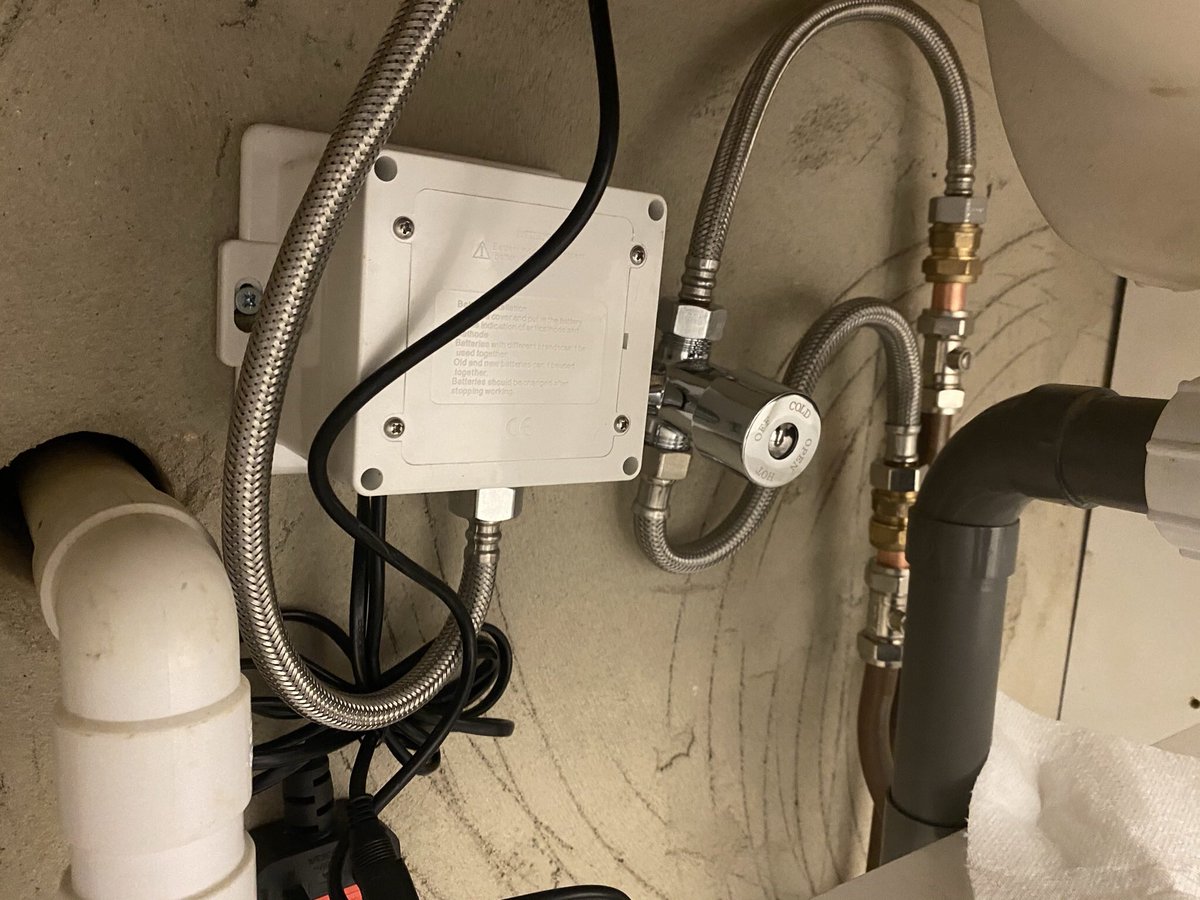 Infa-red touch free taps, for COVID and hygiene reasons, 18 installed in an office in Newbury.