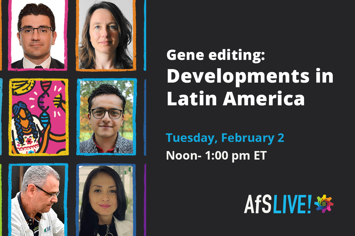 Este 2 de febrero moderaré este seminario para <a href="/ScienceAlly/">Alliance for Science</a>, donde tendremos una conversación con científicos de LATAM que actualmente haciendo investigación sobre cultivos editados genéticamente que están siendo desarrollados para la Región Latinoamericana.