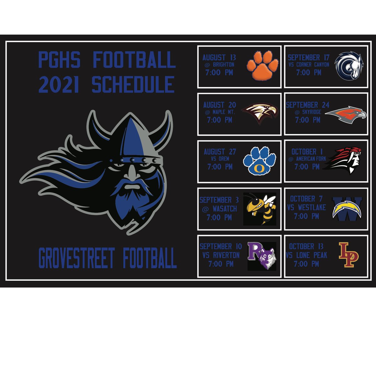 2021 Schedule is posted. What's your goal? Where's your focus? #grovestreetfootball