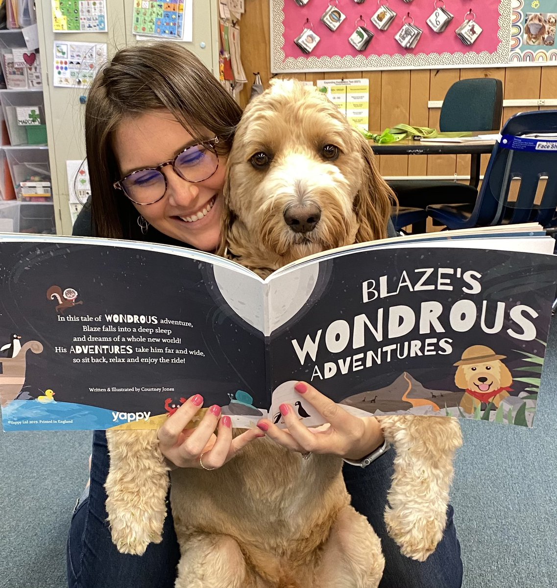 Mrs. Sills and Blaze read a book about our FAVORITE character to Ms. K today to kick off literacy week. Happy reading! <a href="/scesbobcats/">Spruce Creek Elem.</a> <a href="/amhall814/">Andrea Hall</a> <a href="/volusiaschools/">Volusia County Schools</a>