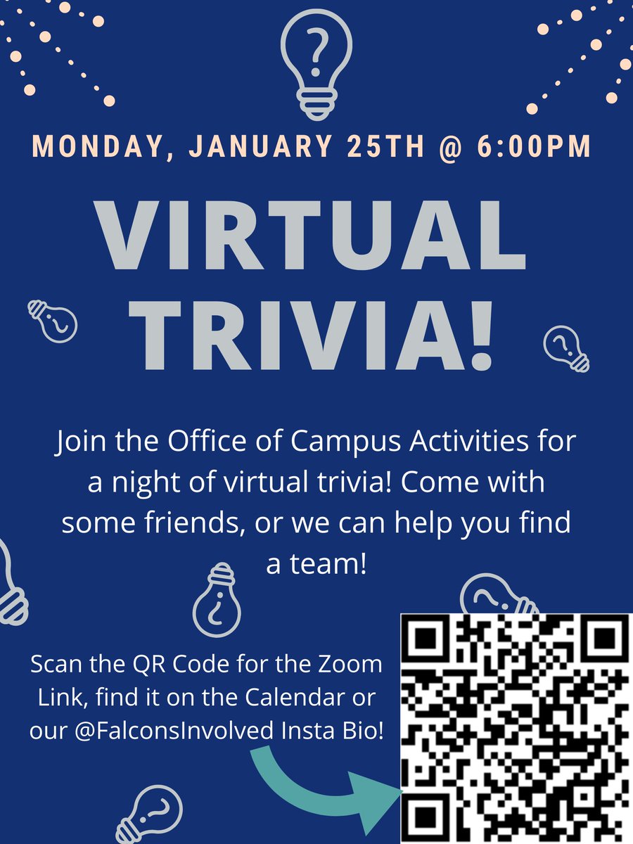 Virtual Trivia happening tonight! See the link in our bio for the access link for the event.