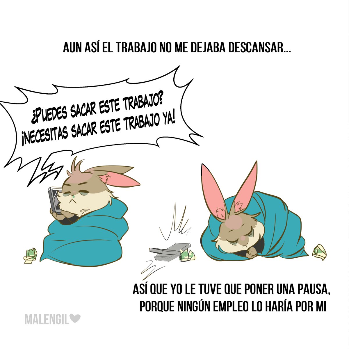 COMIC CONEJITO GODIN #31: ¿SALUD O TRABAJO?
No hay trabajo si no hay salud.

@BlindScarlet @AMintArchangel  me ayudan con la ortografía
@NekoBill_what  hecha porras 

https://t.co/Bzds4FNXgC 