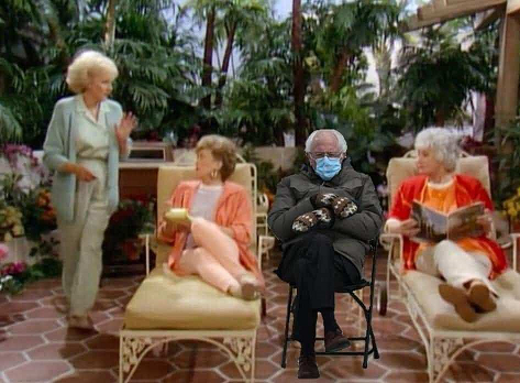 TwpWellNorth's tweet photo. Be like Berne and stay home stay safe stay with your household - whatever that looks like #belikebernie #staysafe #stayhealthy #staypositive https://t.co/BoXqtrHTiw