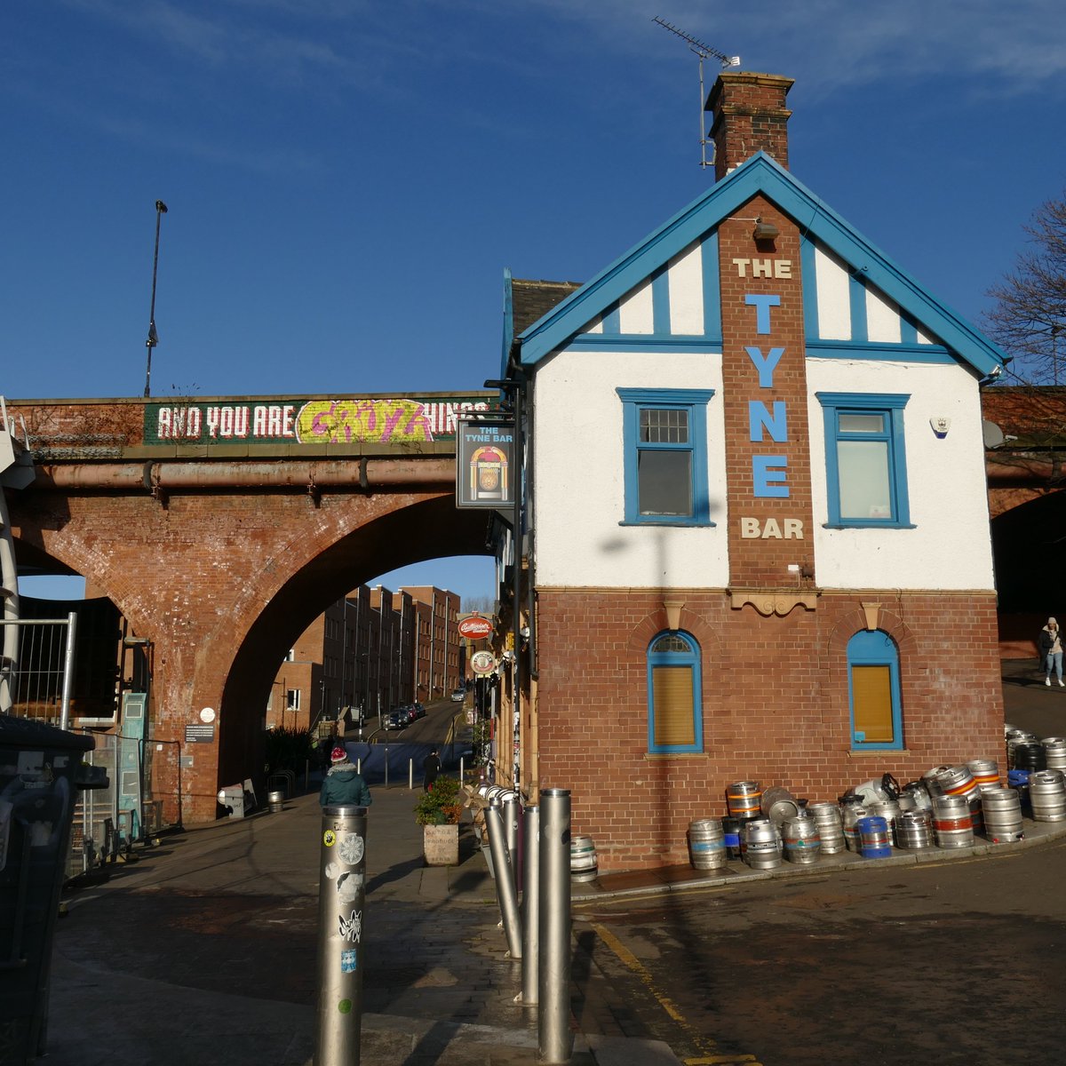 With barrels of beer /12