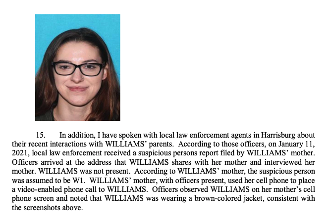 On Deck is Riley June Williams, a 22 y/o PA woman accused of stealing a laptop or hard drive from Pelosi's office and trying to sell it to a friend in Russia. FBI file says an ex of hers tipped them off and that Williams tried to flee before her arrest: