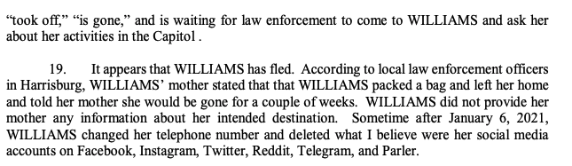 On Deck is Riley June Williams, a 22 y/o PA woman accused of stealing a laptop or hard drive from Pelosi's office and trying to sell it to a friend in Russia. FBI file says an ex of hers tipped them off and that Williams tried to flee before her arrest: