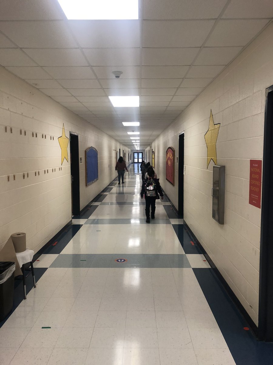 I spy some <a href="/Pathways_Stars/">Pathways Elementary</a> social distancing on their way to kindergarten!