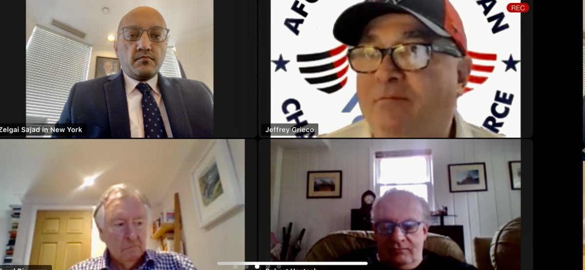AfghanistanInNY's tweet photo. The Consul General had a productive meeting with #KCEC & #AACC. They discussed on Afghanistan's Rugs online show. Attendees on this virtual meeting, discussed how to improve the online shows and learn form KCEC experience. https://t.co/mv6Lmsr4TB