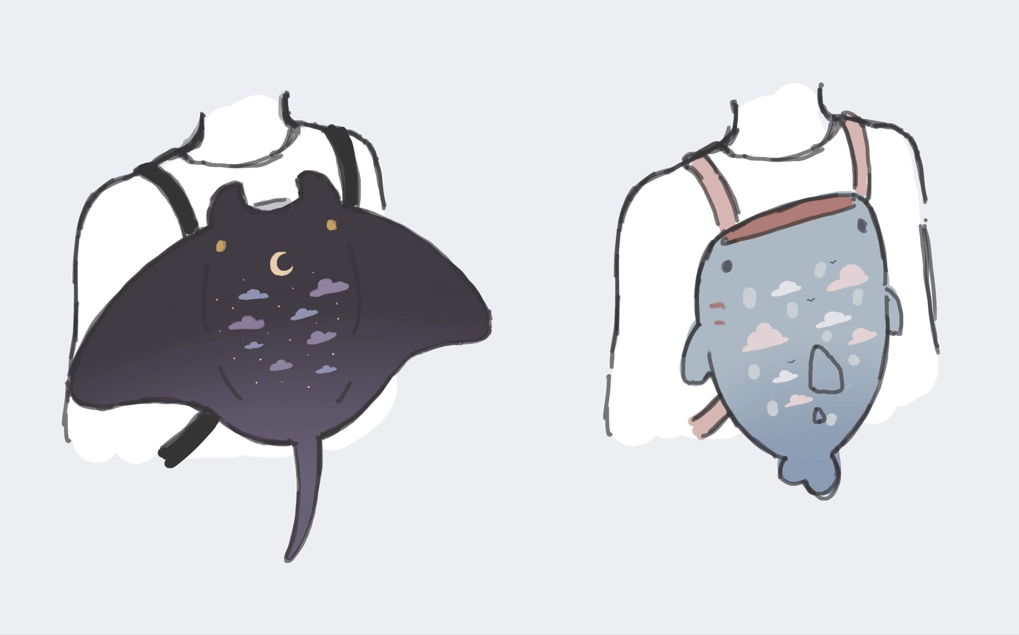 Manta top ray backpack