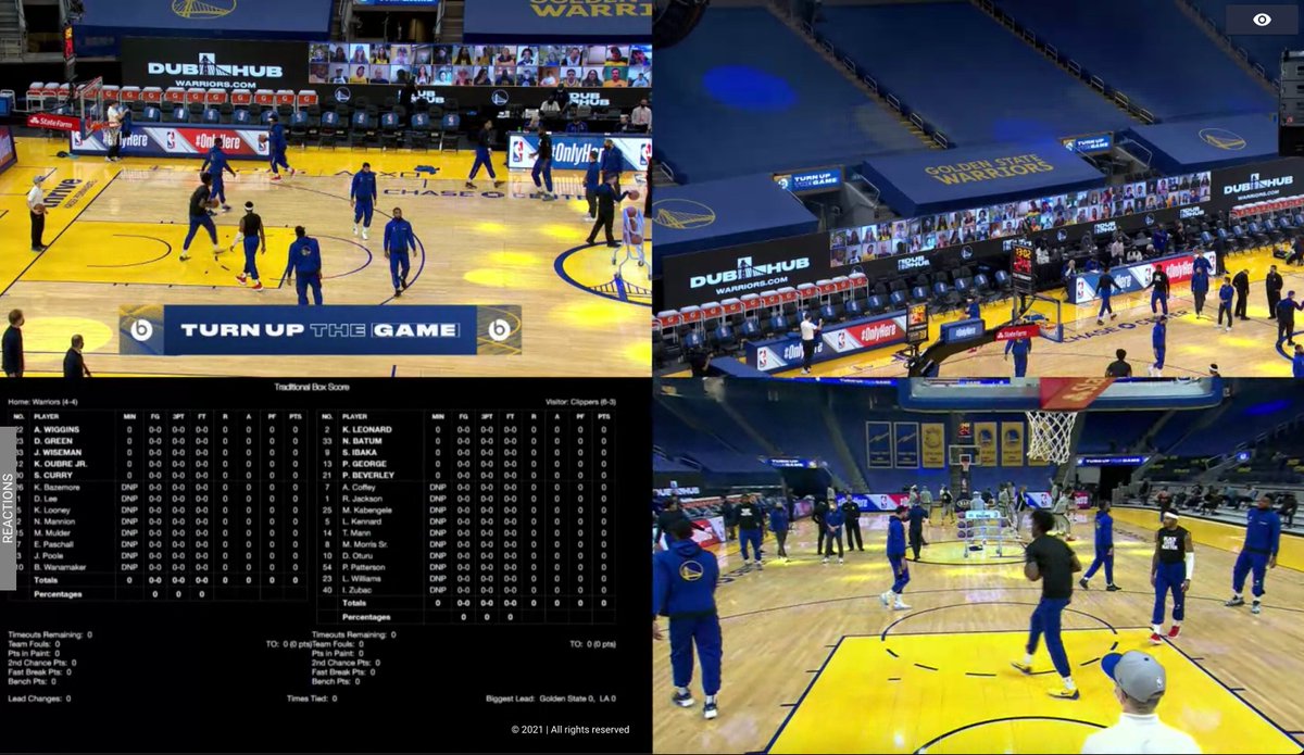 Sports Video Group (@sportsvideo) on Twitter photo Virtual spectators on a LED screen became less of an eyesore and more a part of the overall viewing experience in the NBA bubble.
In Part 5 of On the Hardwood, get a behind-the-scenes look into the Dub Hub, a digital platform bringing at-home <a href="/warriors/">Golden State Warriors</a> fans together.
/thread Virtual spectators on a LED screen became less of an eyesore and more a part of the overall viewing experience in the NBA bubble.
In Part 5 of On the Hardwood, get a behind-the-scenes look into the Dub Hub, a digital platform bringing at-home <a href="/warriors/">Golden State Warriors</a> fans together.
/thread