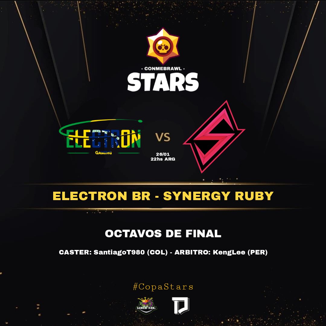 conmebrawl's tweet photo. ⚔¡Duelo de promesas!
🇧🇷🎮🇨🇱 Mañana a las 22hs @ElectronGG_BS recibe en Brasil a los hermanos chilenos de @SynergyBS_ Ruby por Octavos de Final de la #CopaStars
📌Hacete un espacio en la agenda, porque que lo castea @SantiagoT980 junto al arbitraje de @KengLeeBS
#SéUnaEstrella 🌠 https://t.co/VcYvOgIt8n