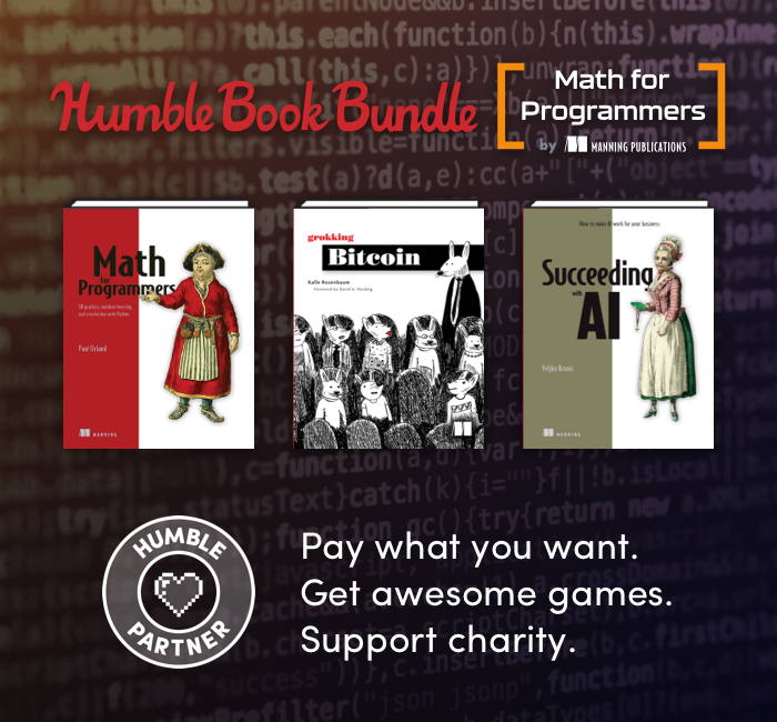 Lbabinz's tweet photo. Humble Book Bundle - Math for Programmers https://t.co/jUXSCpjVs7 https://t.co/7QdOSfiO76