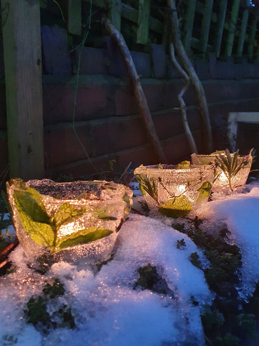 Did anyone else get creative in the garden during the sub zero temperatures. I made ice lanterns, what did you get up to? 😊 #snowdays #backgardenbiodiversity   #naturesplayground