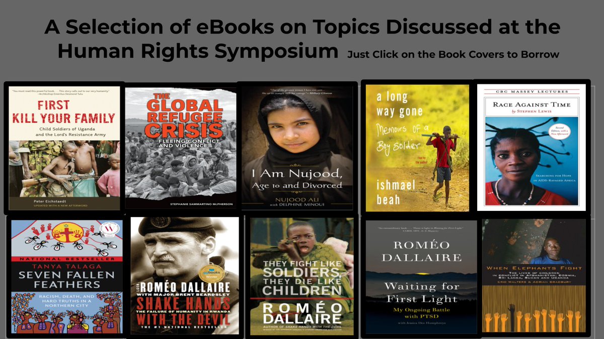 blakelocklib's tweet photo. A selection of eBooks available from SoraOverDrive on topics discussed at the Human Rights Symposium. Let's keep fighting for Human Rights and the Rights of the Child! All you need is your HDSB login. #RightsofChildHDSB https://t.co/p61rpP2bph