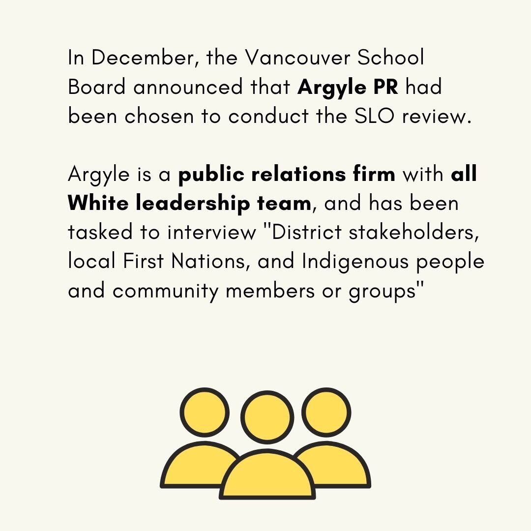 Update on  @VSB39 & their sham review process of the SLO program. Read the graphics in this thread to find out more about how  @VSB39 has disrespected Black & Indigenous community members every step of the way, including censorship & policy changes meant to stifle these voices. 1/3