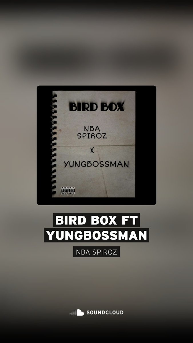 BIRD BOX FT YUNGBOSSMAN OUT NOW
soundcloud.app.goo.gl/gA6Li

#music #hiphopartist #hiphop #2021makeawish #BirdBox #soundcloudrapper #soundcloudartist #SoundCloud #beforeimgoneep #lokalnaybers #NEWWAVE #bangersandcash #banger #mzansiteen #Mzansiflames #MadeInDreams