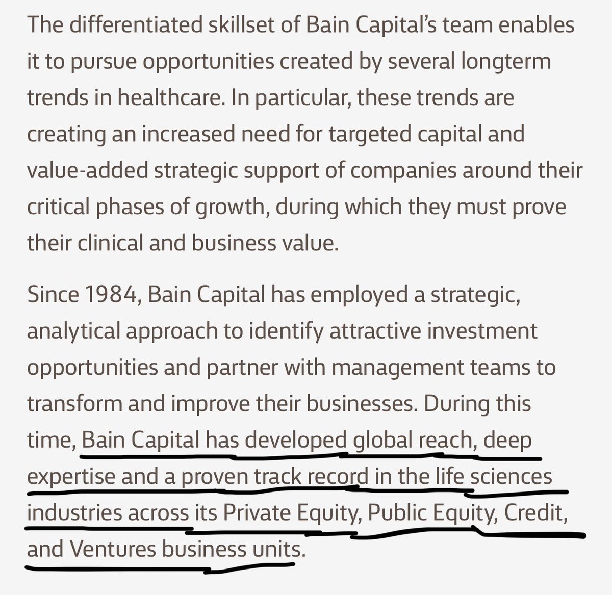 The capital group has the same focus as the SPAC. Bain has deep expertise, global reach, and a proven track record in private equity, public equity (more on that in a few tweets), credit, and venture investments. https://www.baincapital.com/businesses/scaling-innovation-life-sciences  $BLSA