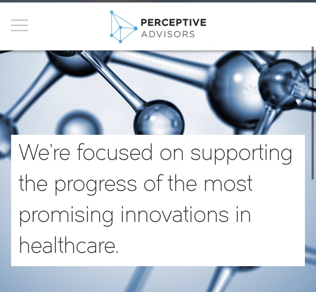  $BLSA 13G #1:10/28/2020Perceptive Advisors bought 1 mil shares (7.0%).They are another big life sciences investing firm.- over 18 years of investments- invest throughout a company’s lifecycle- focus on medical devices, diagnostics, digital health, biotech and pharmas.
