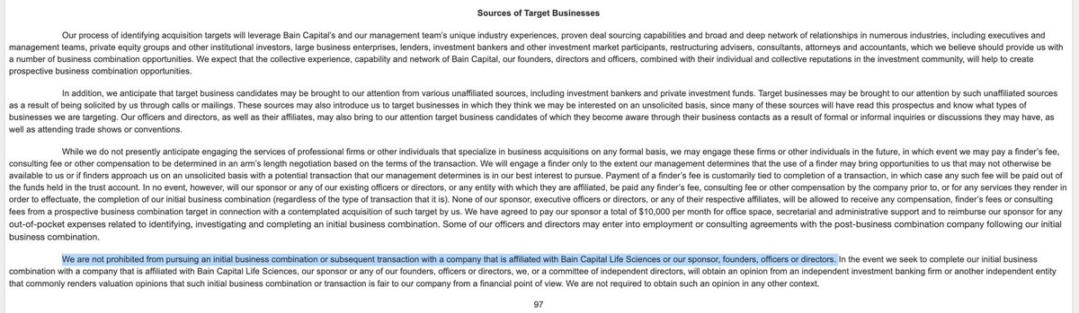  $BLSA is not prohibited from pursuing a merger with a company affiliated with Bain Capital Life Sciences. They’ve had a lot of public investment success, we’re confident they have good private investments that they’re attempting to help bring public at some point soon.