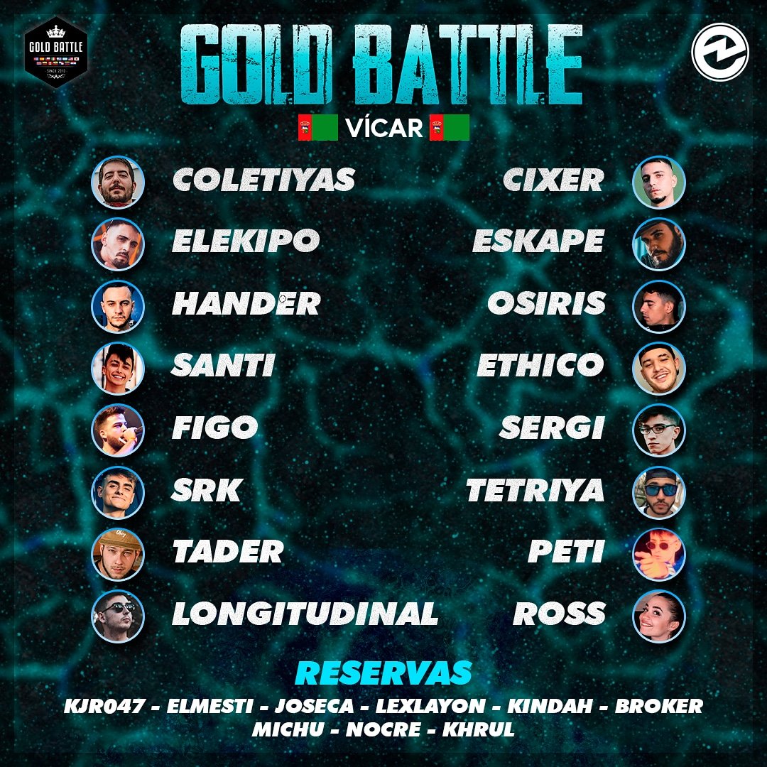 GoldBattle_'s tweet photo. 💥SERÁ PRESENCIAL 💥.
👉ATENTOS A LAS REDES QUE EN POCO SE ANUNCIA FECHA...QUE SERÁ MUY PRONTO...😱.
#GOLDBATTLE #VICAR #FREESTYLE https://t.co/MdRqnL2coK