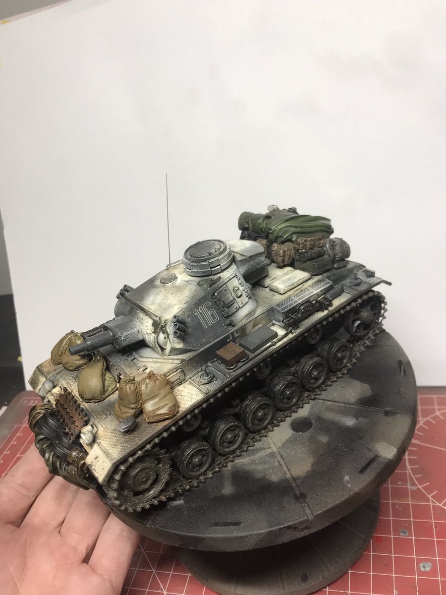 Enamels added and blended in just to dry then can Matt it all down and add more mud to tracks and lover half 