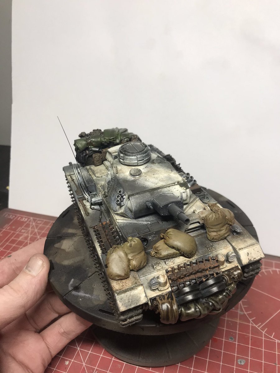 Enamels added and blended in just to dry then can Matt it all down and add more mud to tracks and lover half 