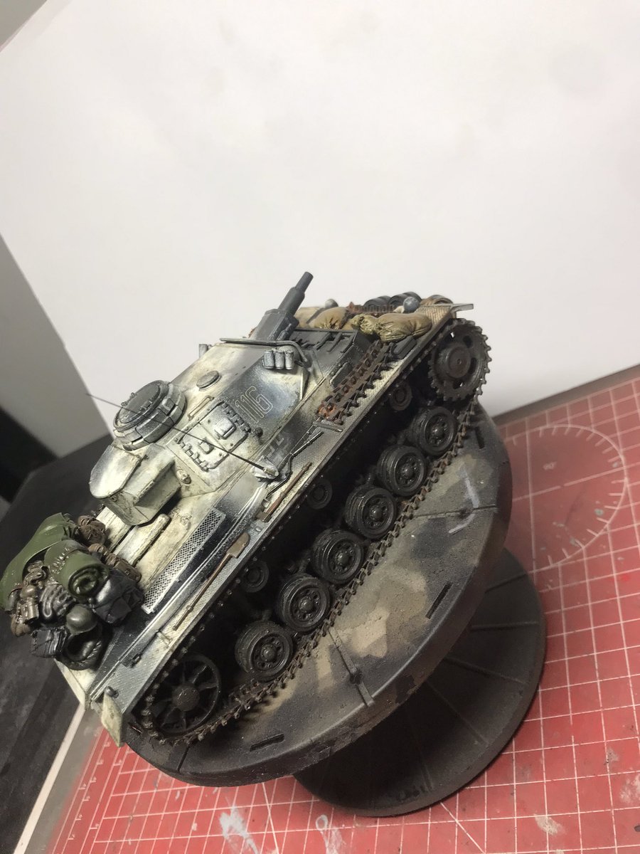 Enamels added and blended in just to dry then can Matt it all down and add more mud to tracks and lover half 