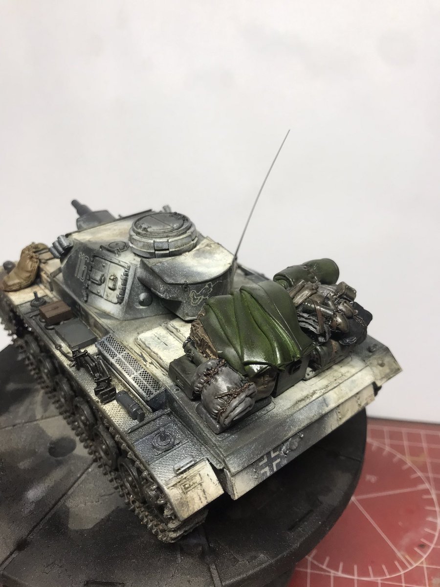 Enamels added and blended in just to dry then can Matt it all down and add more mud to tracks and lover half 