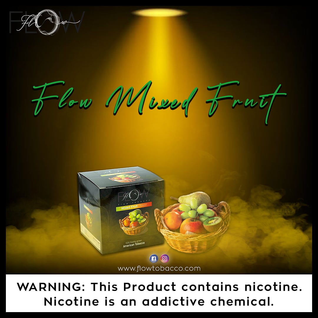 flowtobacco's tweet photo. A classic fruit cocktail shisha tobacco with a noticeable mix of lemon, kiwi, strawberry, and pineapple is here to sweeten your tooth. 
#flowtobacco #flowblend #flowflavor #hookahlife #tarfree #flowexperience #narguileiras #narguile #realhubblybubbly #hookaholics  #hookahgram https://t.co/DpS4jSYTjq