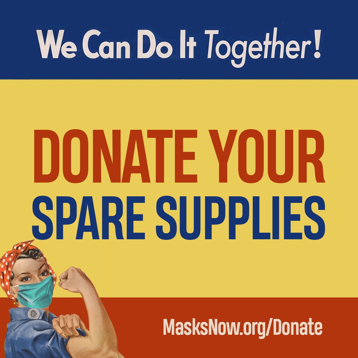 masksnoworg's tweet photo. Making more than 1,000 masks a day takes a lot of supplies. If you have spare fabric, thread, sewing machines, etc. you can donate them to the cause and help us make #MasksNow

Text masks to 50409 for more information. https://t.co/IDxsqLqvNq